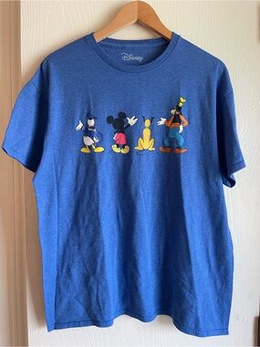 Disney character waving blue large tshirt